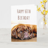 60. Geburtstag Sad Hund Bleibe Pawsitive Spaß Karte (Gelbe Blume)