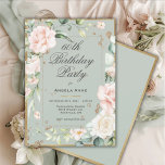 60. Geburtstag Sage Green Gold Aquarell Floral in Einladung<br><div class="desc">Herrliches goldgelbes Salbeigrün mit rosafarbenen,  zarten Blume. Diese Einladung ist perfekt für die schöne Frau,  die 60 wird. So schick und raffiniert wie sie.  So eine elegante Einladung zum 60. Geburtstag.  Ich habe es genossen,  dieses Design für Sie zu erstellen. Zazzle garantiert 100% Kundenservice und Zufriedenheit.</div>