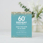 60. Geburtstag Save the Date Einladung (Stehend Vorderseite)