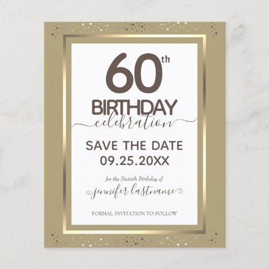 60. Geburtstag Save the Date Einladung (Vorderseite)