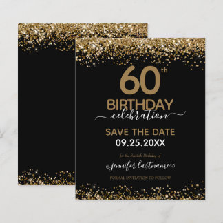 60. Geburtstag Save the Date Einladung