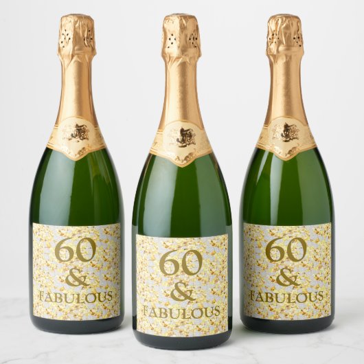 60. Geburtstag Schaumweinetikett (Flaschen)