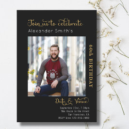 60. Geburtstag schwarz Einladung