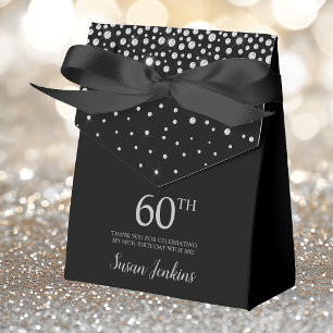 60. Geburtstag Schwarz Glänzend Dankeschön Geschenkschachtel
