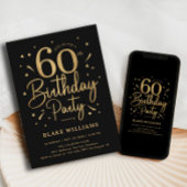 60. Geburtstag Schwarz Gold Einladung