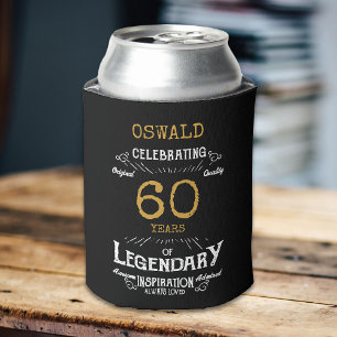60. Geburtstag Schwarz Gold Legendär Lustig Dosenkühler