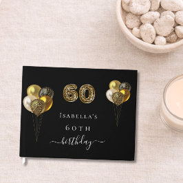60. Geburtstag schwarz gold Leopard Tier Geburtsta Gästebuch