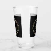 60. Geburtstag Schwarz Gold Personalisiertes Party Glas (Links)