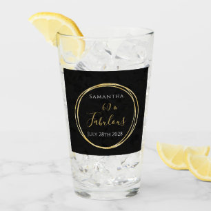 60. Geburtstag Schwarz Gold Personalisiertes Party Glas