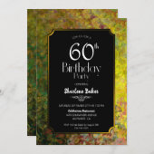 60. Geburtstag Schwarz und Gold Einladung (Vorne/Hinten)