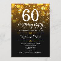 60. Geburtstag - Schwarz-weiß Gold