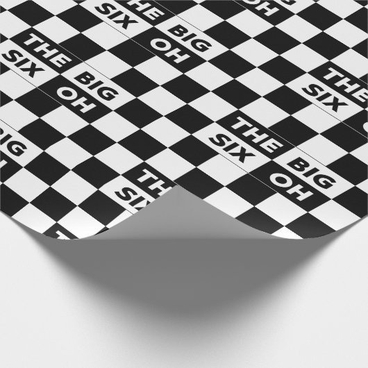 60. Geburtstag Schwarz-Weiß-Schachbrettmuster Geschenkpapier (Ecke)