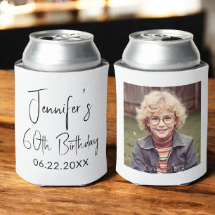 60. Geburtstag Schwarz-weißes Instagram-Foto Dosenkühler