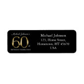 60. Geburtstag Schwarze Goldtypografie-Rücksendead (Vorne)