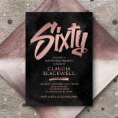 60. Geburtstag Schwarze Rose Gold Einladung