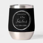 60. Geburtstag Schwarze Silber Personalisierte Par (Rückseite)