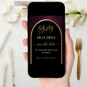 60. Geburtstag schwarzer bordeauxroter Goldbogen Save The Date