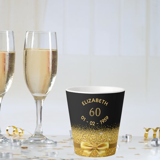 60. Geburtstag schwarzer Goldbug Milchtasse