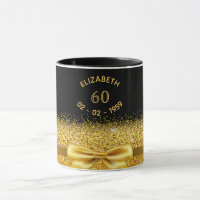 60. Geburtstag schwarzer goldener Name klassischer