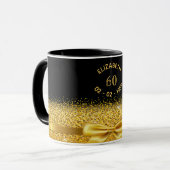 60. Geburtstag schwarzer goldener Name klassischer Tasse (Vorderseite Links)