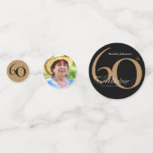 60. Geburtstag Schwarzes Gold Elegante Kalligraphi Konfetti (Vorderseiten)