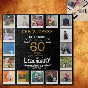 60. Geburtstag Schwarzes Gold FotoCollage Puzzle
