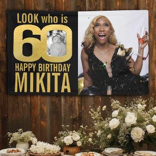 60. Geburtstag schwarzes Gold sehen jetzt 60 Foto  Banner