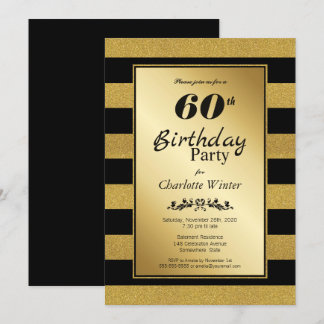 60. Geburtstag Schwarzes Party Einladung