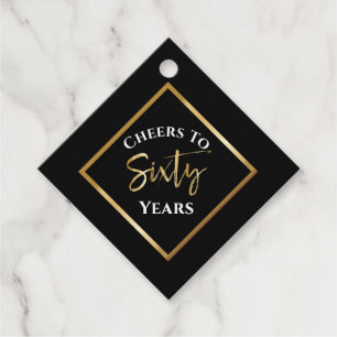 60. Geburtstag Schwarzes Party Zuhause-Geschenkmar Geschenkanhänger