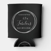 60. Geburtstag Schwarzes Silber Personalisiertes P Dosenkühler (Vorderseite)