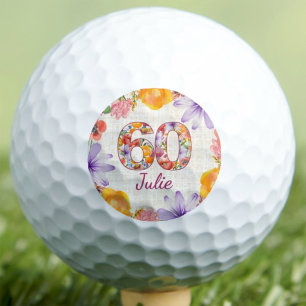 60. Geburtstag Schwester Geschenk Elegante Florale Golfball