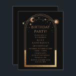 60. Geburtstag sechzig Celestial Black Gold Astron Einladung<br><div class="desc">60. Geburtstag Sixty Celestial Mystical Black Gold Sun Moon Astronomie Einladungen Einladungen bietet Gold Sonne,  Mond und Sterne mit einem goldenen Rahmen auf einem schwarzen Hintergrund. Im Inneren finden Sie Ihre persönlichen Informationen zur Geburtstagseinladung. Entworfen für Sie von Evco Studio. Anzeigen der koordinierenden Auflistung unter www.zazzle.com/store/evcostudio</div>