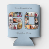 60. Geburtstag sechzig Foto Collage Powder Blue Dosenkühler (Rückseite)