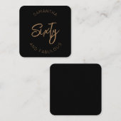 60. Geburtstag sechzig und fabelhaft Modernes Schw Begleitkarte (Vorne/Hinten)