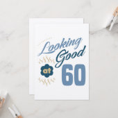 60. Geburtstag sieht gut aus Karte (Vorderseite/Rückseite Beispiel)