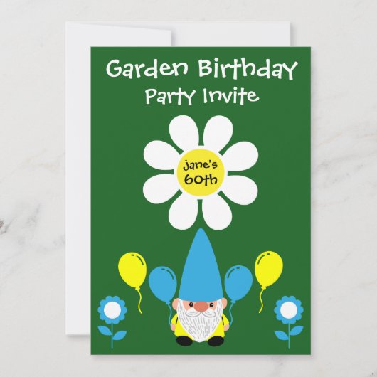 60. Geburtstag Sommergarten Party Einladung (Vorderseite)