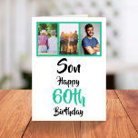 60. Geburtstag Son Green Modern Foto Collage Card Karte<br><div class="desc">Legen Sie ein Lächeln auf das Gesicht mit dieser personalisierten 3-Foto Collage 60. Geburtstagskarte für Ihren Sohn. - Klicken Sie einfach, um dieses Design 🔥 Meine Versprechen zu personalisieren - Dieses Design ist einzigartig und ist mit Ihnen im Hinterkopf 🙏 Danke, dass Sie mein kleines Unternehmen unterstützt haben - Wenn...</div>