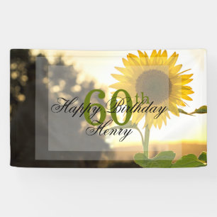 60. Geburtstag Sonnenblume Banner