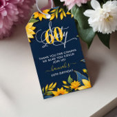 60. Geburtstag Sonnenblume Rustikal Geschenkanhänger