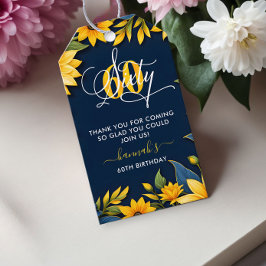 60. Geburtstag Sonnenblume Rustikal Geschenkanhänger