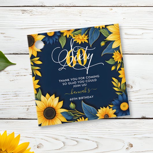 60. Geburtstag Sonnenblume Vielen Dank Geschenkanhänger