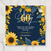 60. Geburtstag Sonnenblume Vielen Dank Geschenkanhänger (Rückseite)