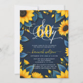 60. Geburtstag Sonnenblumen Foto Einladung (Vorderseite)