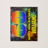 60. Geburtstag: Spaß, bunte feierliche Feuerwerke Puzzle (Vertikal)