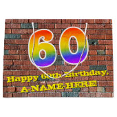 60. Geburtstag: Spaß, Graffiti-Inspiriert Regenbog Große Geschenktüte