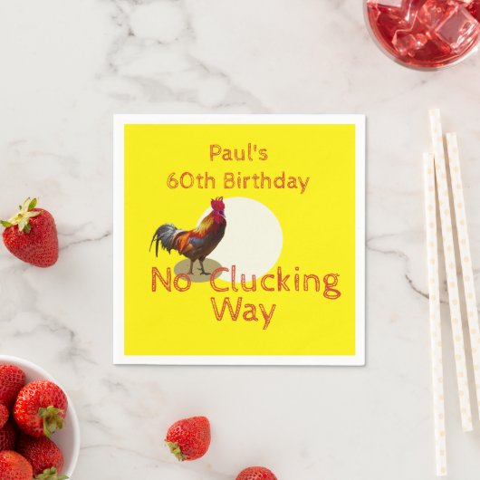 60. Geburtstag Spaß Hühnchen Einladung Serviette (Beispiel)
