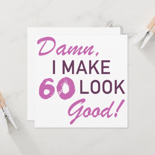 60. Geburtstag Spaß Karte (Vorderseite/Rückseite Beispiel)
