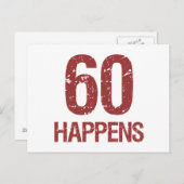 60. Geburtstag Spaß Postkarte (Vorne/Hinten)