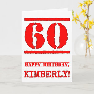 60. Geburtstag: Spaß, Red Rubber Briefmarke Inspir Karte