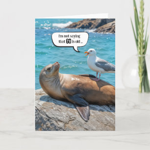 60. Geburtstag Spaß Seagull auf einer Seelenlandsc Karte